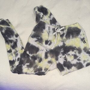 Garage Kids Black and Yellow Tie-Dye Joggers